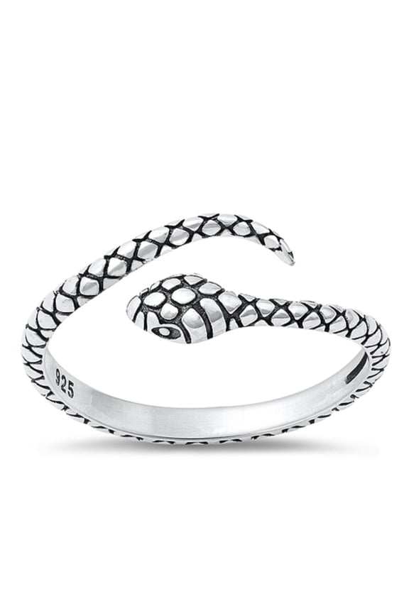 Sterling Silver Copperhead Snake Ring Size 10