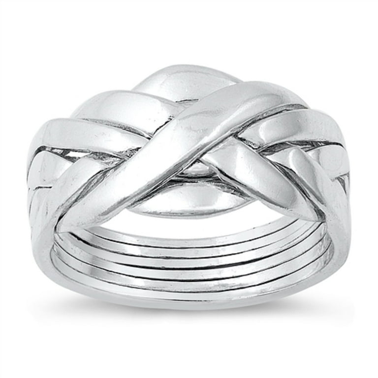 Puzzle rings shop with stones