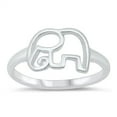 thumbnail image 1 of All in Stock Sterling Silver Cut Out Elephant Ring Size 7, 1 of 3