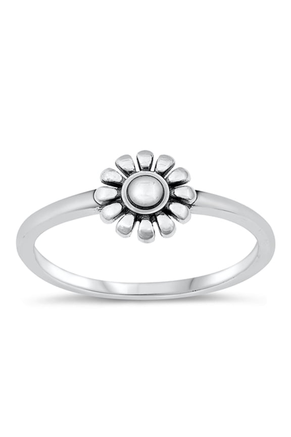 Sterling Silver Daisy Flower Ring Size 6
