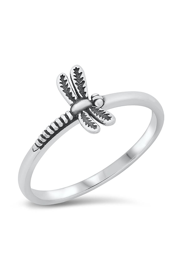 Sterling Silver Dragonfly Ring Size 4