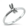 thumbnail image 1 of All in Stock Sterling Silver Dragonfly Ring Size 9, 1 of 3