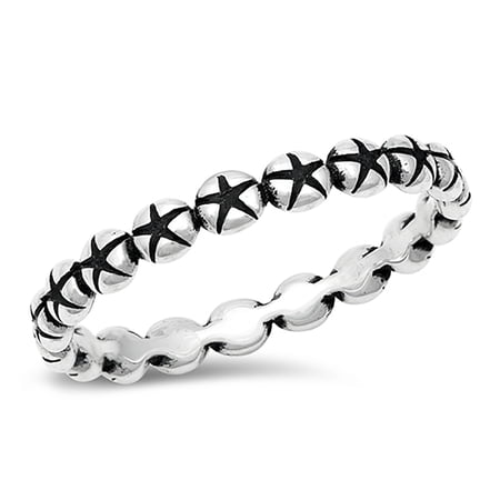 All in Stock Sterling Silver Eternal Stars Band Ring Size 9