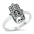 thumbnail image 1 of All in Stock Sterling Silver Hamsa Hand Ring Size 10, 1 of 3