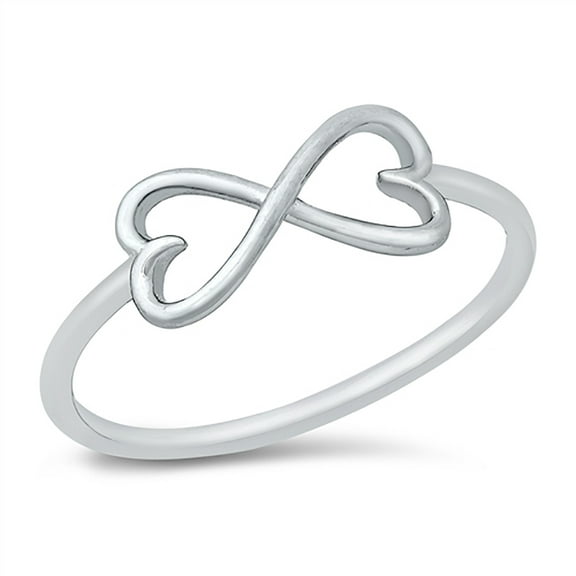 All in Stock Sterling Silver Heart Infinity Wire Ring Size 5