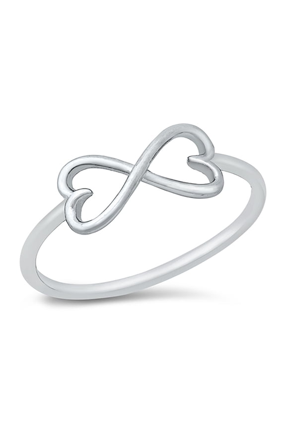 Sterling Silver Heart Infinity Wire Ring Size 8