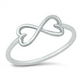 thumbnail image 1 of All in Stock Sterling Silver Heart Infinity Wire Ring Size 9, 1 of 3
