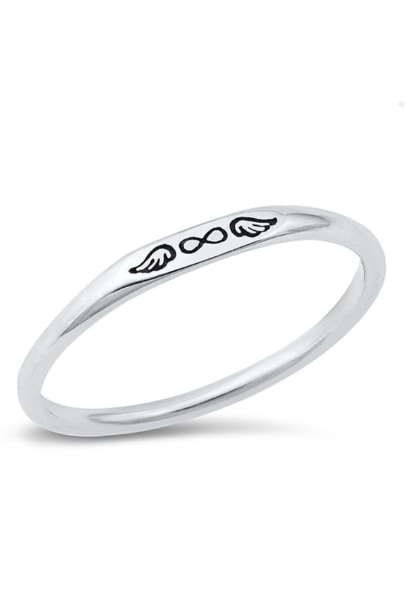 Sterling Silver Infinity Wings Ring Size 6