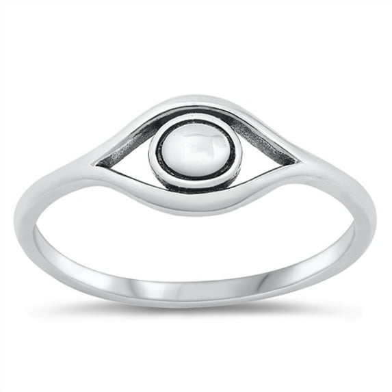 All in Stock Sterling Silver Intuitive Protection Eye Ring Size 3