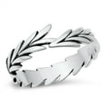 thumbnail image 1 of All in Stock Sterling Silver Leaves Band Ring Size 9, 1 of 3