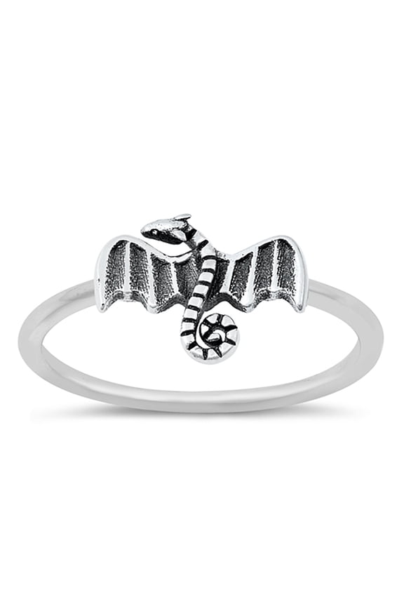 Sterling Silver Legendary Dragon Ring Size 7