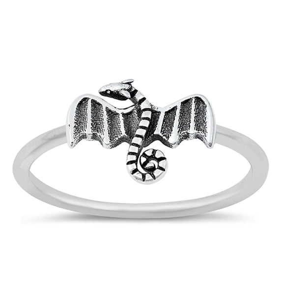 All in Stock Sterling Silver Legendary Dragon Ring Size 9