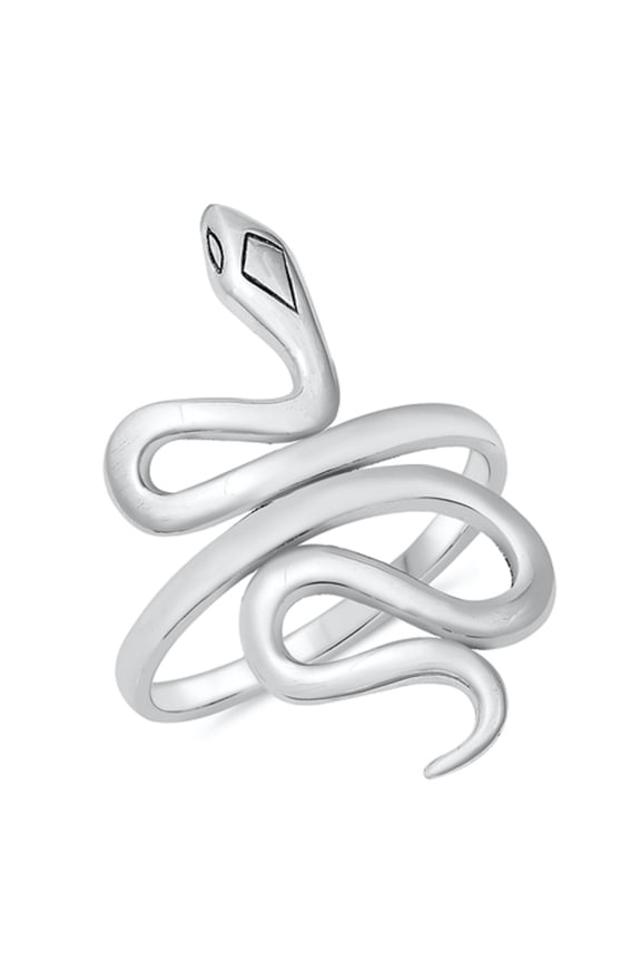 Sterling Silver Long Tail Snake Ring Size 11