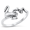 thumbnail image 1 of All in Stock Sterling Silver Open Eyes Frog Ring Size 5, 1 of 3