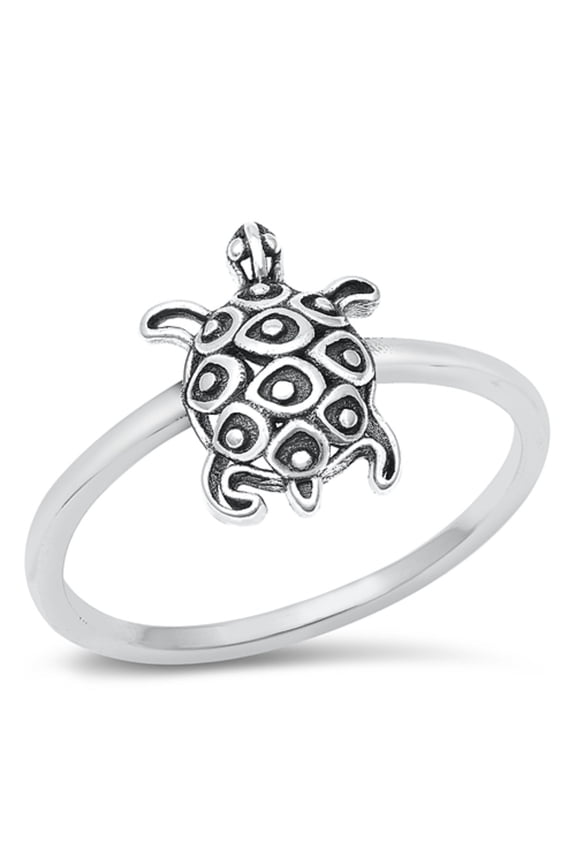 Sterling Silver Open Leopard Turtle Ring Size 9
