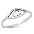 thumbnail image 1 of All in Stock Sterling Silver Open Protection Evil Eye Ring Size 3, 1 of 3