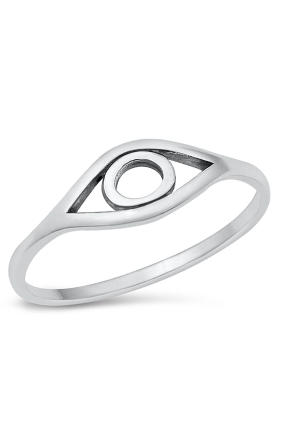 Sterling Silver Open Protection Evil Eye Ring Size 6