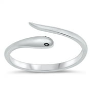 All in Stock Sterling Silver Plain Adjustable Snakelet Ring Size 3