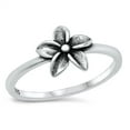thumbnail image 1 of All in Stock Sterling Silver Plumeria Flower Ring Size 8, 1 of 3