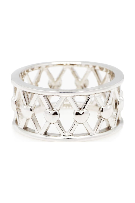Sterling Silver Prison Of Love Crossover Ring Size 8.5