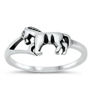 All in Stock Sterling Silver Racing Horse Ring Size 9