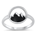 thumbnail image 1 of All in Stock Sterling Silver Round Black and White Mountain Ring Size 5, 1 of 3