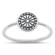 All in Stock Sterling Silver Round Mandala Flower Size 4