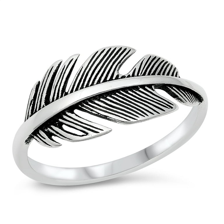 Sterling Silver Sideways Feather Ring Sterling Silver Sideways Feather Ring