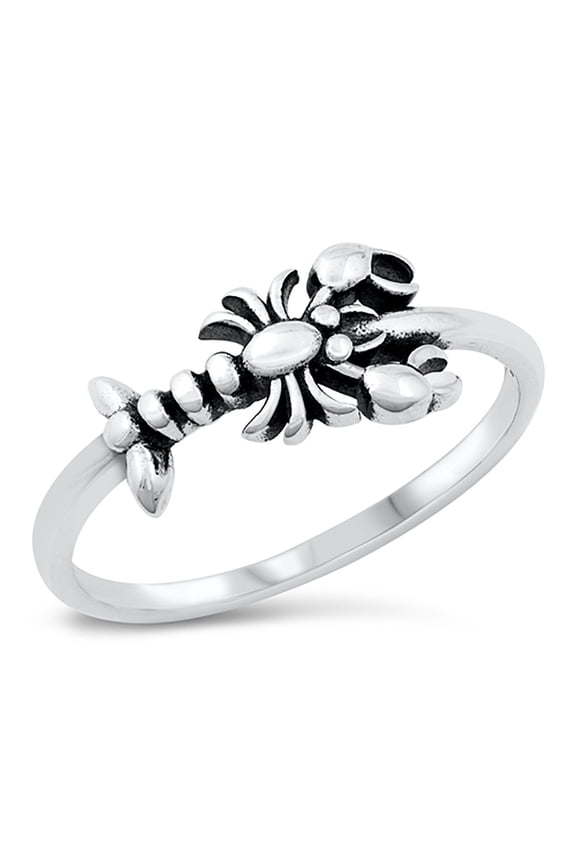 Sterling Silver Sideways Lobster Ring Size 6