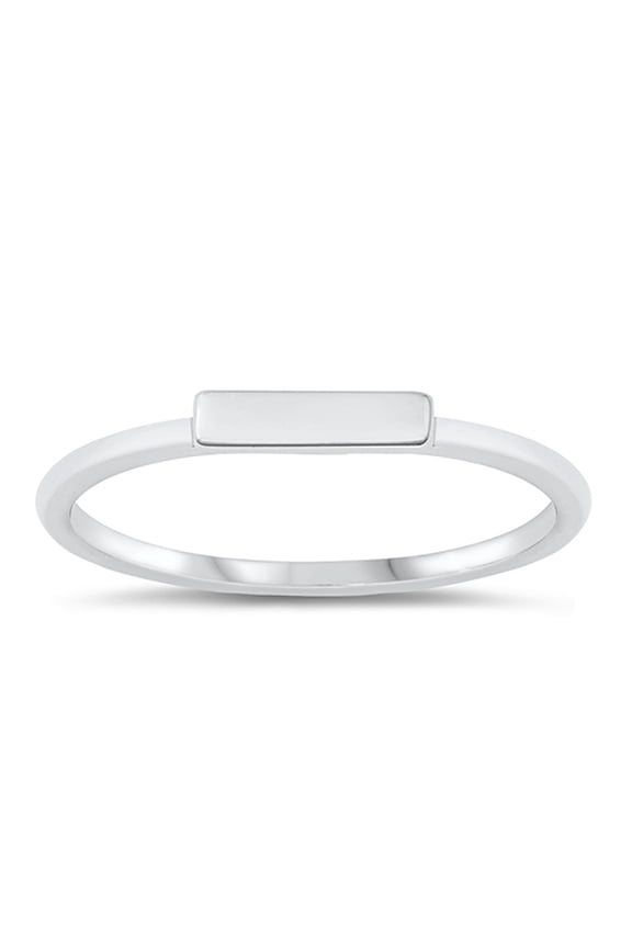 Sterling Silver Single Bar Stackable Ring Size 6