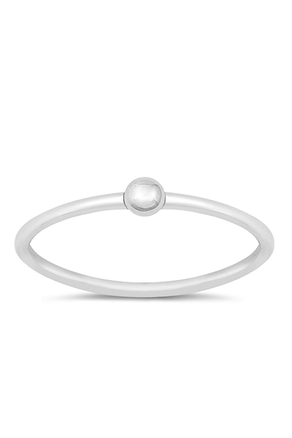 Sterling Silver Single Bead Stackable Ring Size 6