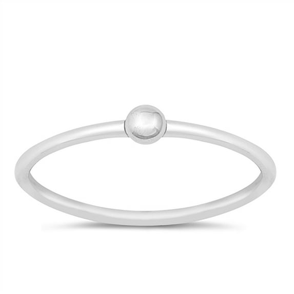 All in Stock Sterling Silver Single Bead Stackable Ring Size 9