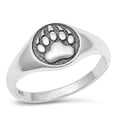 thumbnail image 1 of All in Stock Sterling Silver Spectacled Bear Paw Stamp Ring Size 4, 1 of 3