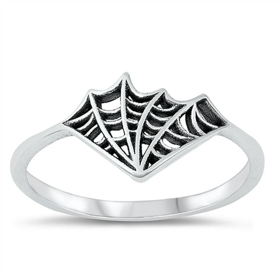 All in Stock Sterling Silver Spider web Ring Size 10