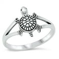 thumbnail image 1 of All in Stock Sterling Silver Split Shank Wood Turtle Ring Size 4, 1 of 3