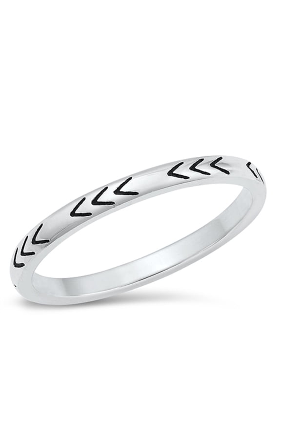 Sterling Silver Stackable Path Arrow Ring Size 6