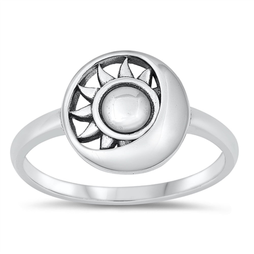 Sterling silver sun and moon ring best sale