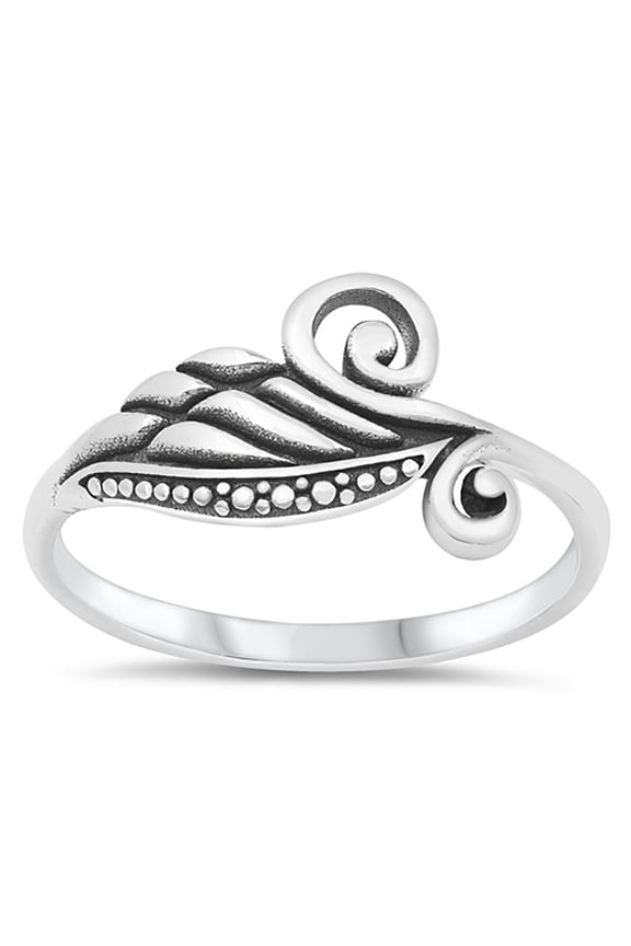 Sterling Silver Swirl Design Mountain Ring Size 5