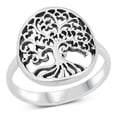 thumbnail image 1 of All in Stock Sterling Silver Swirl Heart Tree of Life Ring Size 10, 1 of 3