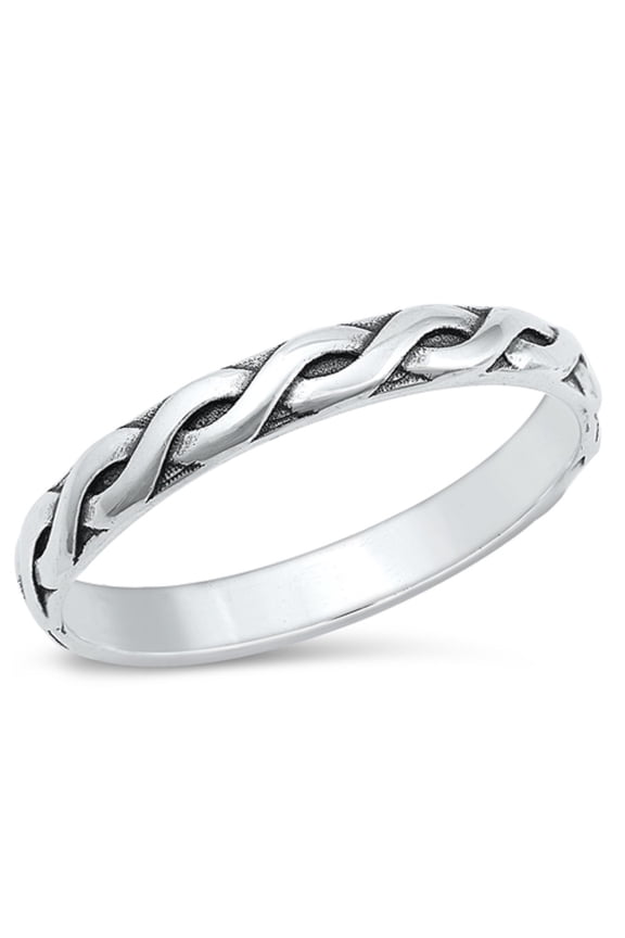 Sterling Silver Twisted Band Ring Size 7