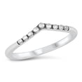 thumbnail image 1 of All in Stock Sterling Silver V Shape Beads Ring Size 9, 1 of 3