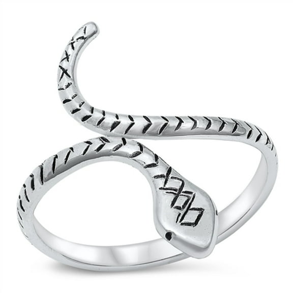 All in Stock Sterling Silver Venomous Snakes Ring Size 9