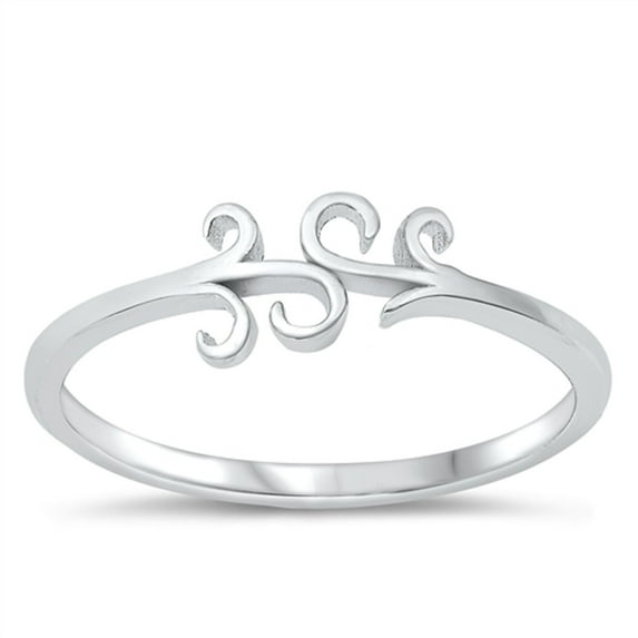 All in Stock Sterling Silver Victorian Swirl Ring Size 5