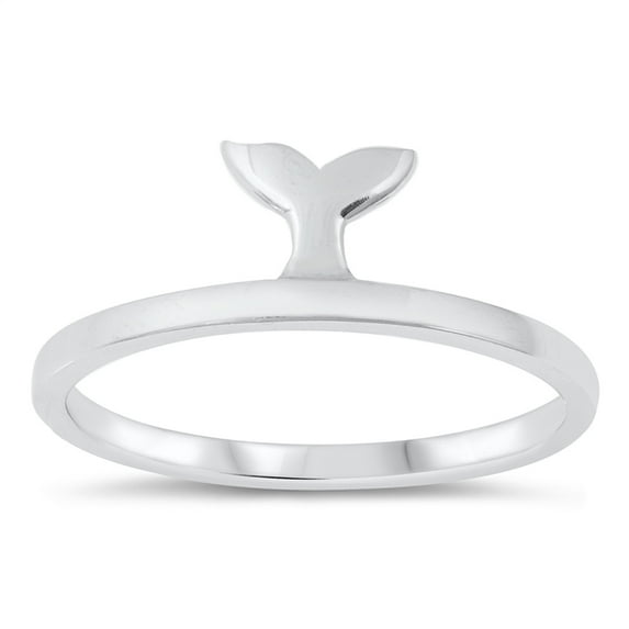 All in Stock Sterling Silver Whale Tail Ring Size 7