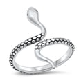 thumbnail image 1 of All in Stock Sterling Silver Wrap Around Open Snake Ring Size 10, 1 of 3