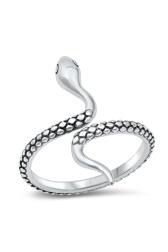 Sterling Silver Wrap Around Open Snake Ring Size 9