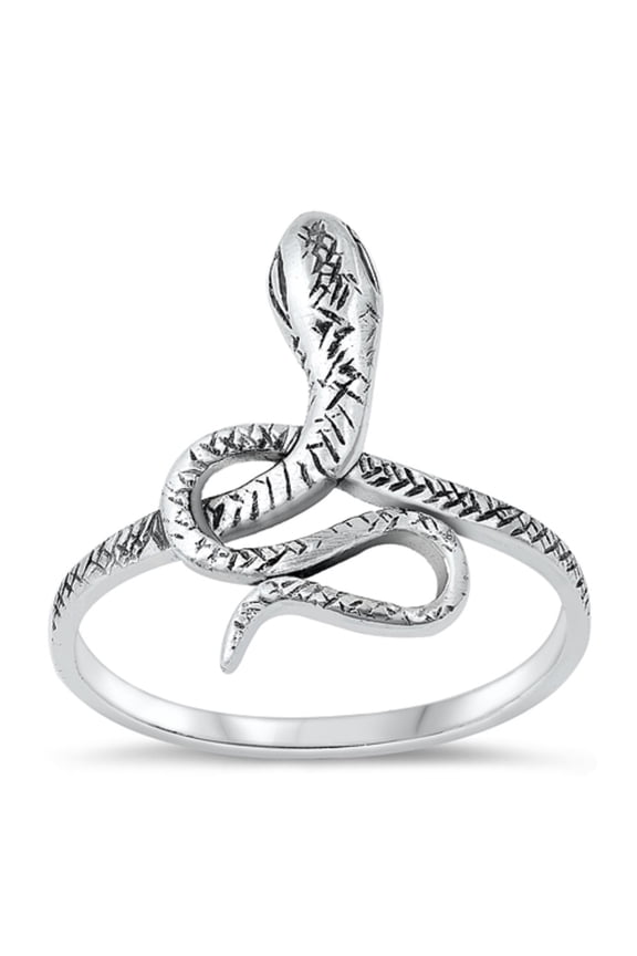 Wrap Around Cobra Snake Ring Sterling Silver Size 4