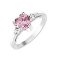 thumbnail image 1 of Heart Pink Cubic Zirconia Ring Sterling Silver Size 10, 1 of 6