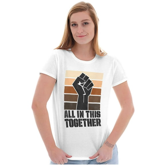 All in This Together Social Justice Womens Slim Fit Graphic Tee Brisco Brands S