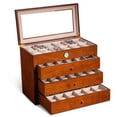 thumbnail image 1 of All in Time Watch Box, 48 Watch Slots, Cherry Wood, 1 of 1